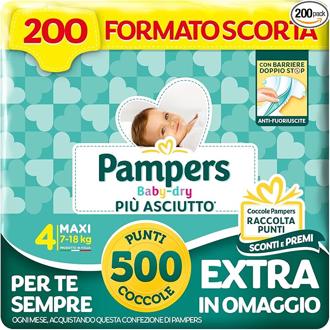 Pampers Baby Dry 4 - 200 PZ